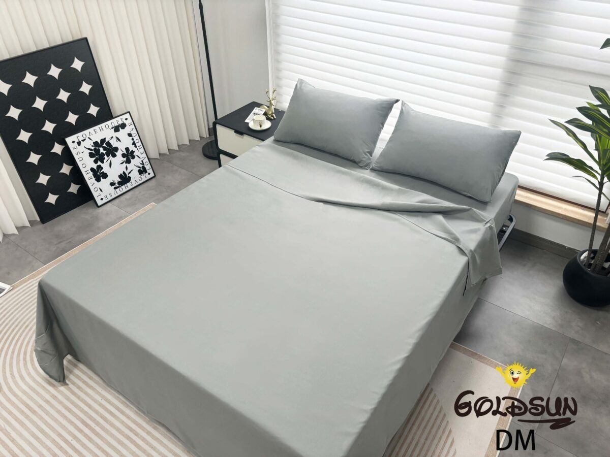 DM-2 / SET DE SÁBANAS 4 PIEZAS COLOR ENTERO / (CAJA X 48 UNDS)