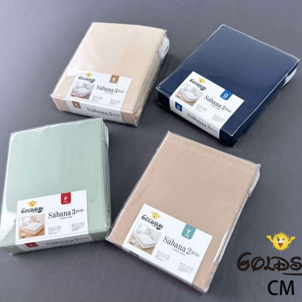 CM - 2 - 3 / SET DE SÁBANAS 3 PIEZAS COLOR ENTERO / (CAJA X 48 UNDS)
