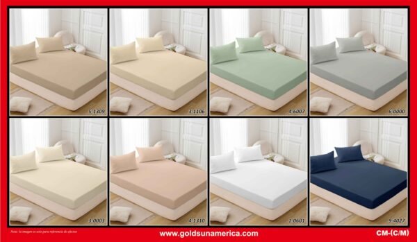 CM - 2 - 3 / SET DE SÁBANAS 3 PIEZAS COLOR ENTERO / (CAJA X 48 UNDS)