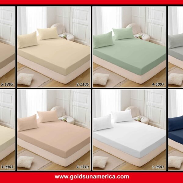 CM - 2 - 3 / SET DE SÁBANAS 3 PIEZAS COLOR ENTERO / (CAJA X 48 UNDS)