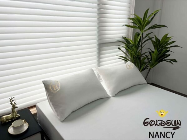 NANCY(2H) / SET DE SÁBANAS 4 PIEZAS COLOR ENTERO MODELO HOTELERA / (CAJA X 42 UNDS)