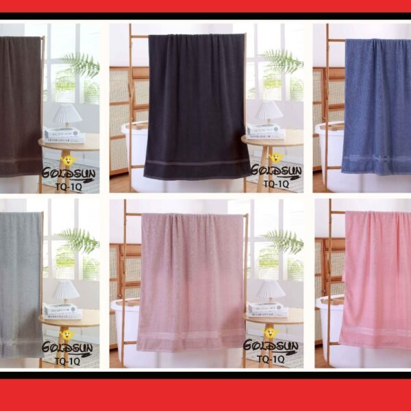 TQ - 1Q / TOALLÓN 100% ALGODÓN BORDADO EN LÍNEA 90 X 160 CM (FARDO X 60 UNDS)