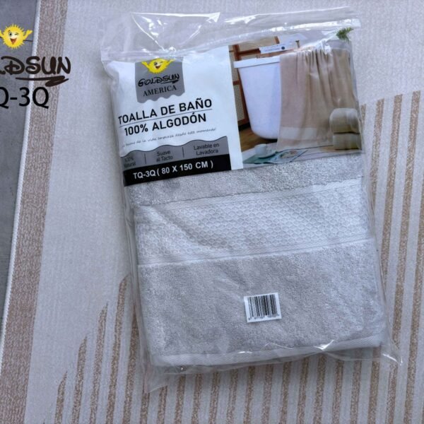 TQ - 3Q / TOALLA 100% ALGODÓN BORDADA EN ARGOLLA 80 X 150 CM (FARDO X 60 UNDS)