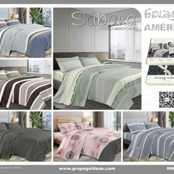 MW(1/2/3/6) / SET DE SÁBANAS DE ALGODÓN PREMIUM AMERICANA (CAJA X 24 UNDS)