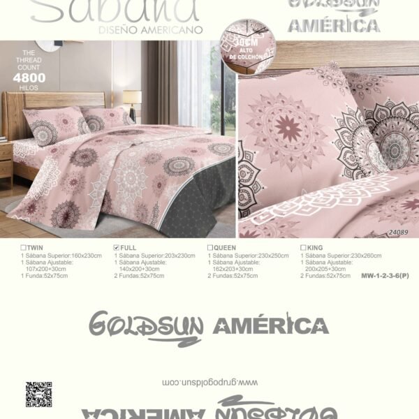 MW(1/2/3/6) / SET DE SÁBANAS DE ALGODÓN PREMIUM AMERICANA (CAJA X 24 UNDS)