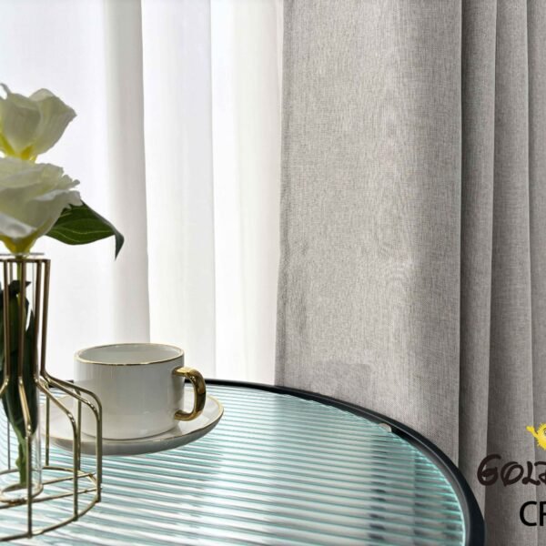 CR - 2 / CORTINAS DE LINO 100% BLACKOUT COLOR ENTERO (CAJA X 24 UNDS)