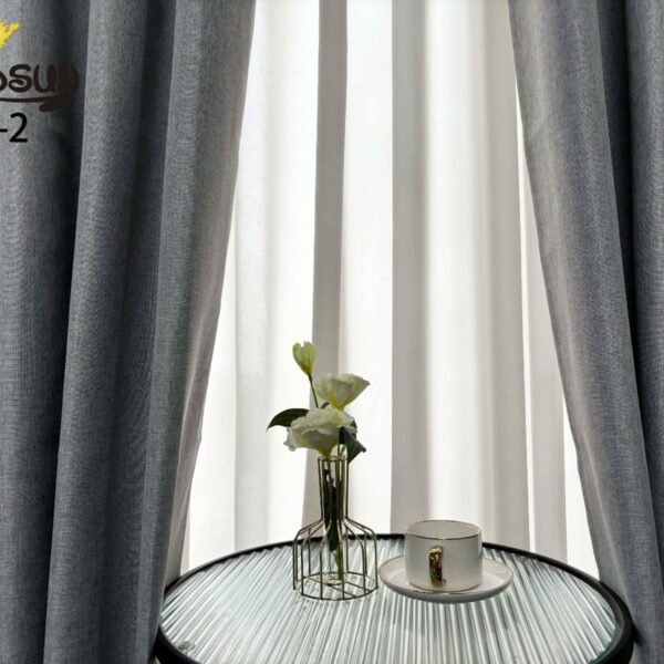 CR - 2 / CORTINAS DE LINO 100% BLACKOUT COLOR ENTERO (CAJA X 24 UNDS)