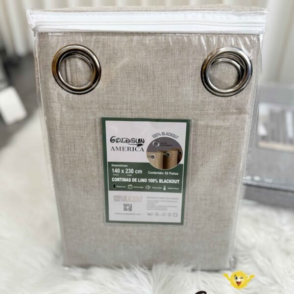 CR - 2 / CORTINAS DE LINO 100% BLACKOUT COLOR ENTERO (CAJA X 24 UNDS)