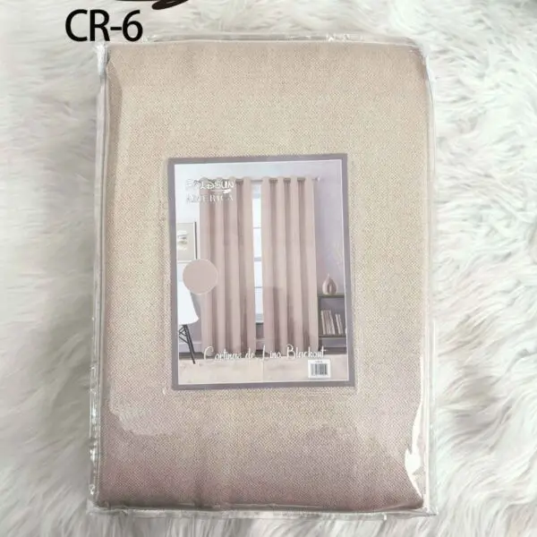 CR - 6 / CORTINAS DE LINO BLACKOUT PREMIUM COLOR ENTERO (CAJA X 24 UNDS)