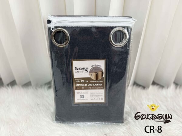 CR - 8 / CORTINAS DE LINO BLACKOUT COLOR ENTERO (CAJA X 24 UNDS)