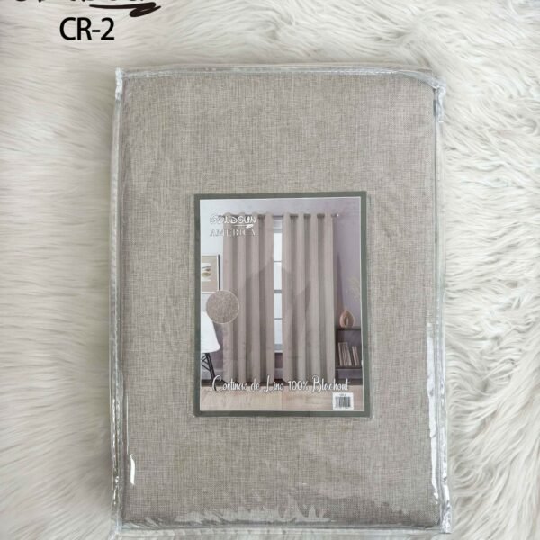 CR - 2 / CORTINAS DE LINO 100% BLACKOUT COLOR ENTERO (CAJA X 24 UNDS)