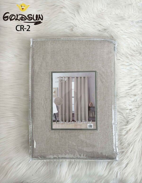 CR - 2 / CORTINAS DE LINO 100% BLACKOUT COLOR ENTERO (CAJA X 24 UNDS)
