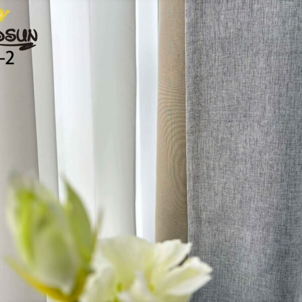 CR - 2 / CORTINAS DE LINO 100% BLACKOUT COLOR ENTERO (CAJA X 24 UNDS)