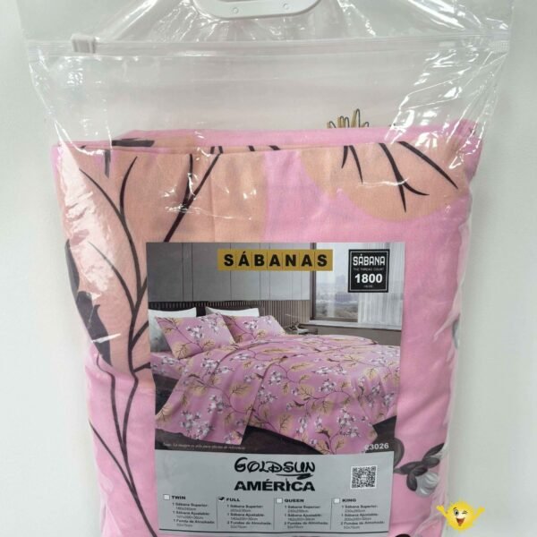 NANCY (1/2/3P) / SET DE SÁBANAS 4 PIEZAS ESTAMPADA (CAJA X 42 UNDS)