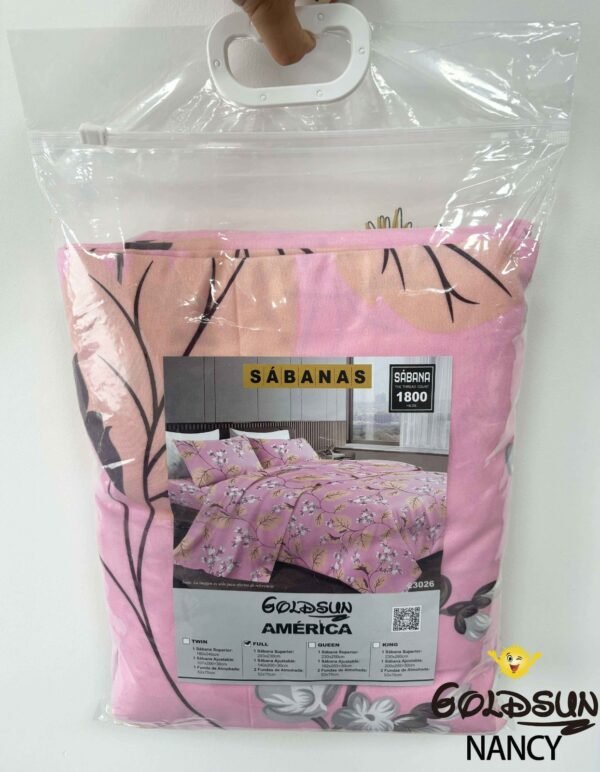 NANCY (1/2/3P) / SET DE SÁBANAS 4 PIEZAS ESTAMPADA (CAJA X 42 UNDS)