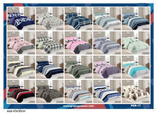 PER-1T2026 / SET DE COBERTOR 5 PIEZAS JUVENIL (FARDO X 20 UNDS)