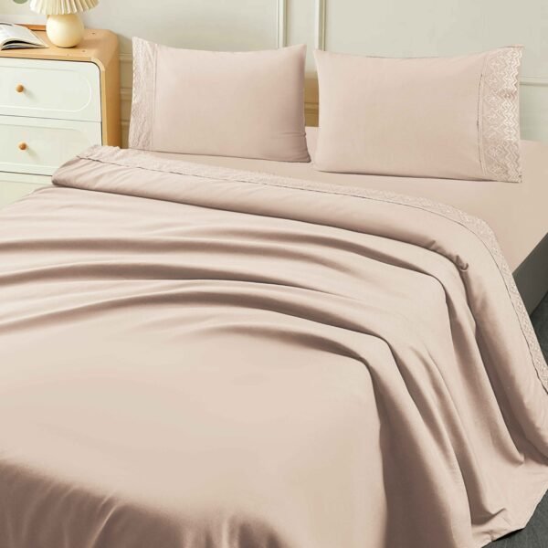 XI - 2 / SET DE SÁBANAS 4 PIEZAS C.E. CON BORDADO INGLES  PREMIUM (FARDO X 24 UNDS)