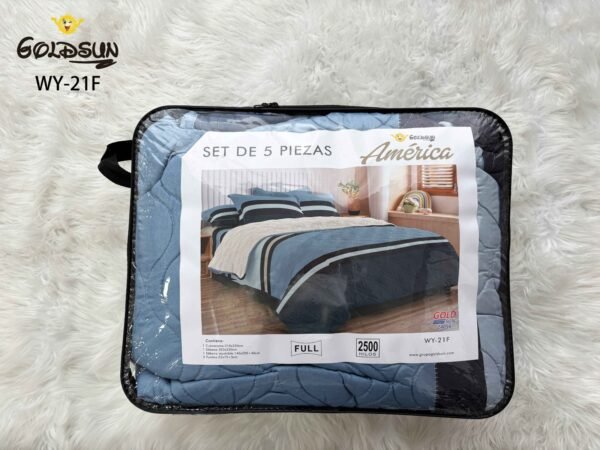 COBERTOR TELA CON CARNERO DELGADO 5 PIEZAS (FARDO X 20UNDS)