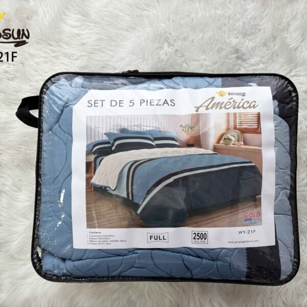 COBERTOR TELA CON CARNERO DELGADO 5 PIEZAS (FARDO X 20UNDS)