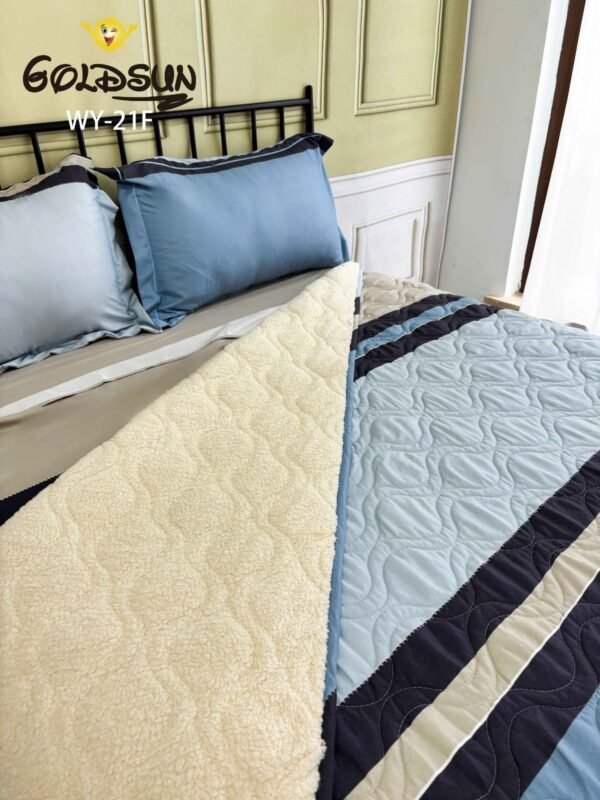 COBERTOR TELA CON CARNERO DELGADO 5 PIEZAS (FARDO X 20UNDS)