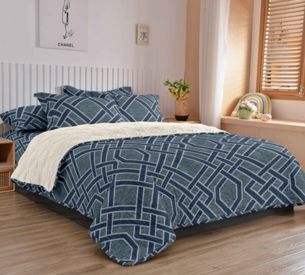 COBERTOR TELA CON CARNERO DELGADO 5 PIEZAS (FARDO X 20UNDS)