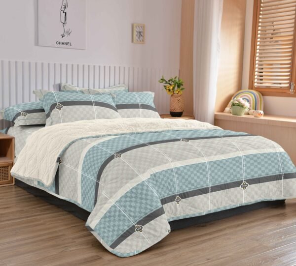 COBERTOR TELA CON CARNERO DELGADO 5 PIEZAS (FARDO X 20UNDS)