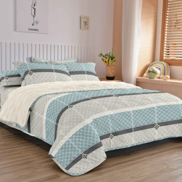 COBERTOR TELA CON CARNERO DELGADO 5 PIEZAS (FARDO X 20UNDS)