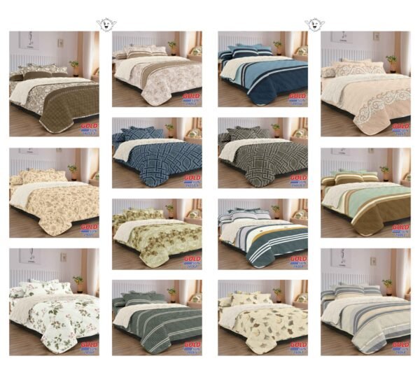 COBERTOR TELA CON CARNERO DELGADO 5 PIEZAS (FARDO X 20UNDS)