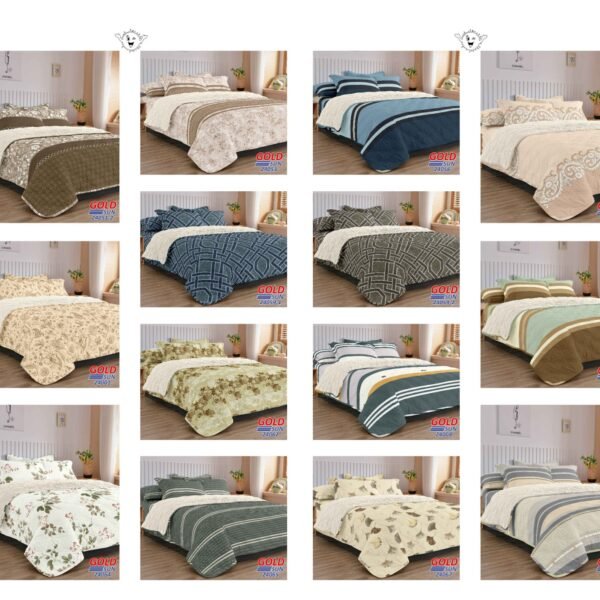 COBERTOR TELA CON CARNERO DELGADO 5 PIEZAS (FARDO X 20UNDS)