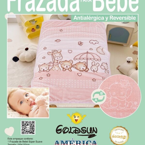 FRAZADA DE CUNA TERCIOPELO PARA BEBE (FARDO X 100 UNDS)