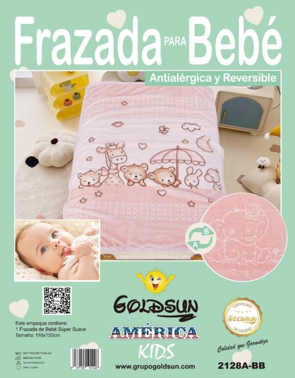 FRAZADA DE CUNA TERCIOPELO PARA BEBE (FARDO X 100 UNDS)
