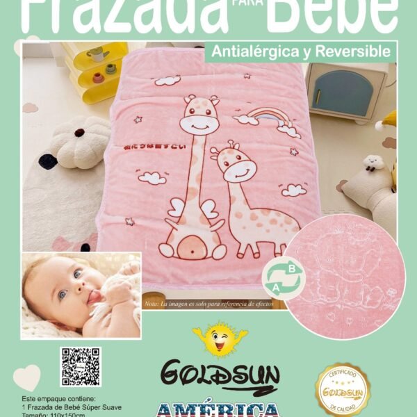 FRAZADA DE CUNA TERCIOPELO PARA BEBE (FARDO X 100 UNDS)