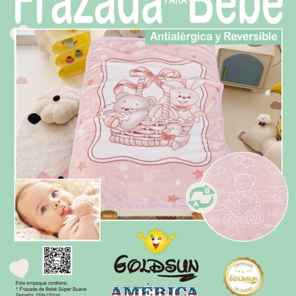 FRAZADA DE CUNA TERCIOPELO PARA BEBE (FARDO X 100 UNDS)