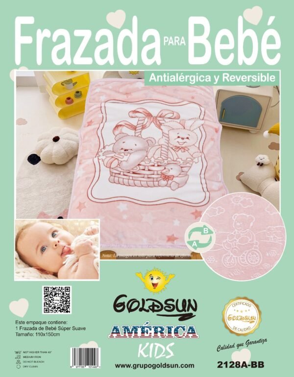 FRAZADA DE CUNA TERCIOPELO PARA BEBE (FARDO X 100 UNDS)