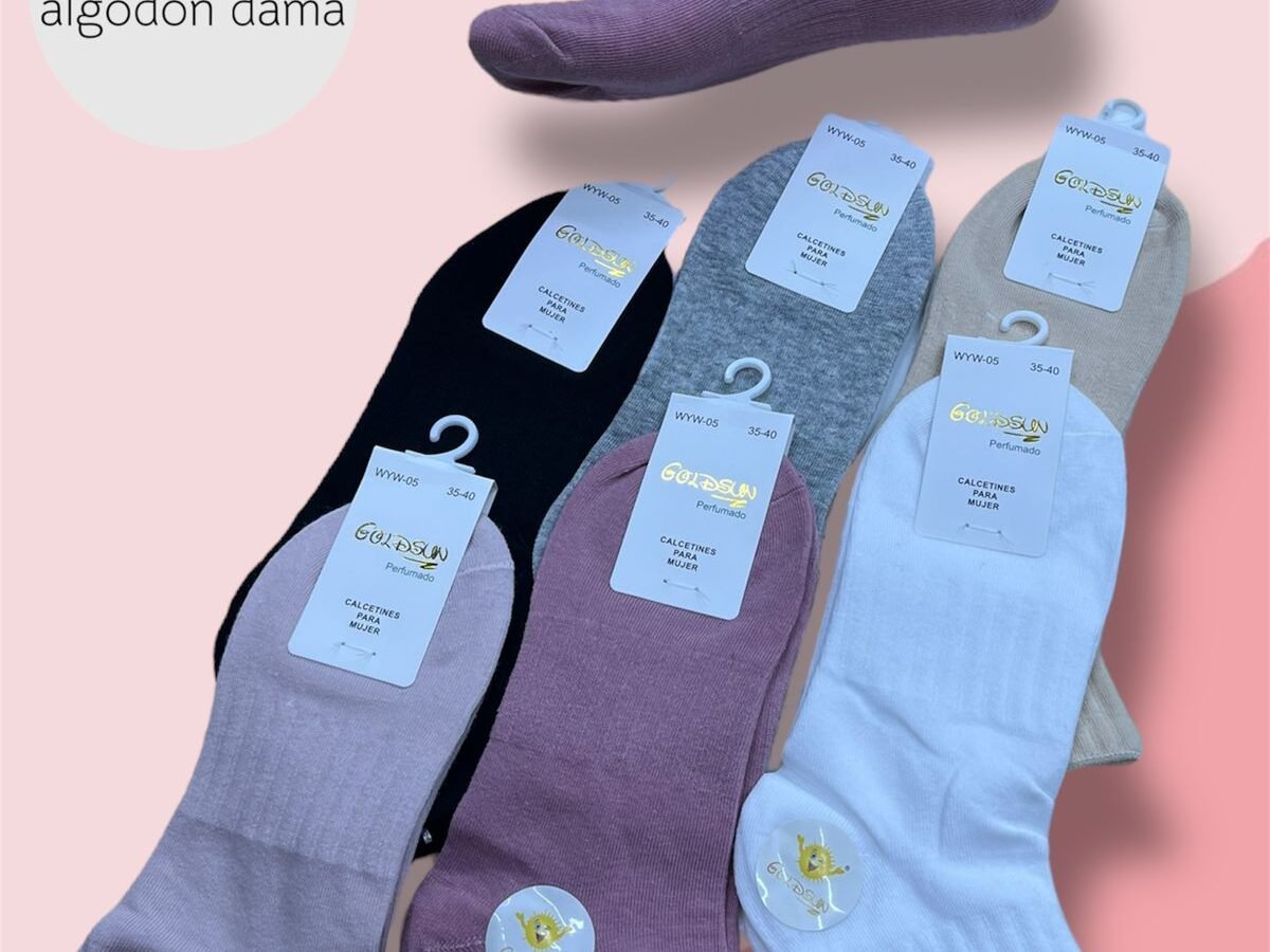 MEDIAS TOBILLERAS DE ALGODON PREMIUM PARA DAMA (FARDO X 100 DOC)