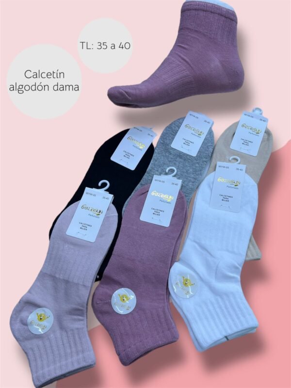 MEDIAS TOBILLERAS DE ALGODON PREMIUM PARA DAMA (FARDO X 100 DOC)