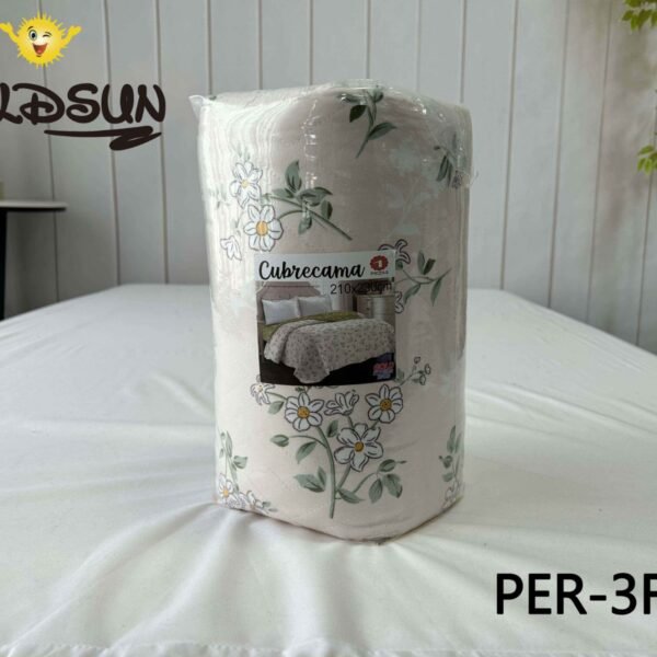 SET EDREDON DE VERANO 7 PIEZAS CON CORTINA (CAJA X 12 UNDS)