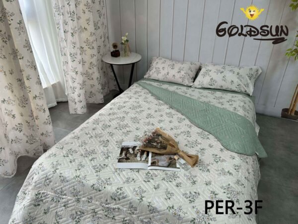 SET EDREDON DE VERANO 7 PIEZAS CON CORTINA (CAJA X 12 UNDS)