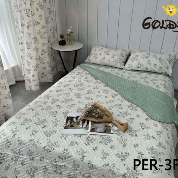 SET EDREDON DE VERANO 7 PIEZAS CON CORTINA (CAJA X 12 UNDS)