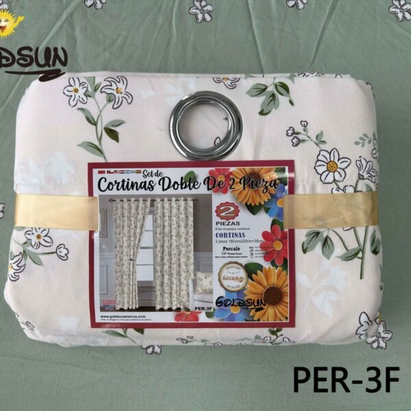 SET EDREDON DE VERANO 7 PIEZAS CON CORTINA (CAJA X 12 UNDS)