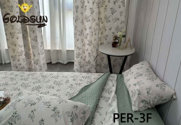 SET EDREDON DE VERANO 7 PIEZAS CON CORTINA (CAJA X 12 UNDS)