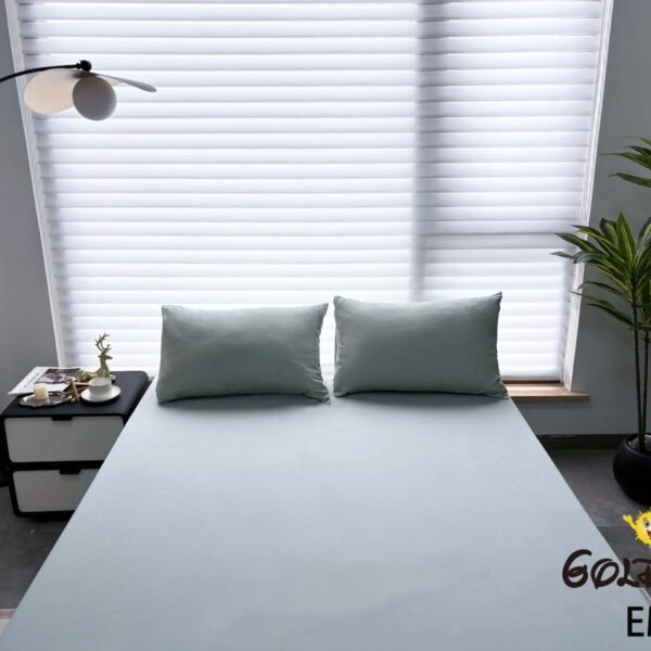 SET DE SABANAS 4 PIEZAS COLOR ENTERO ESTUCHE DE TELA (CAJA X 48 UNDS)