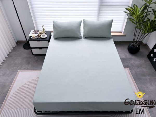 SET DE SABANAS 3 PIEZAS COLOR ENTERO ESTUCHE DE TELA (CAJA X 48 UNDS)