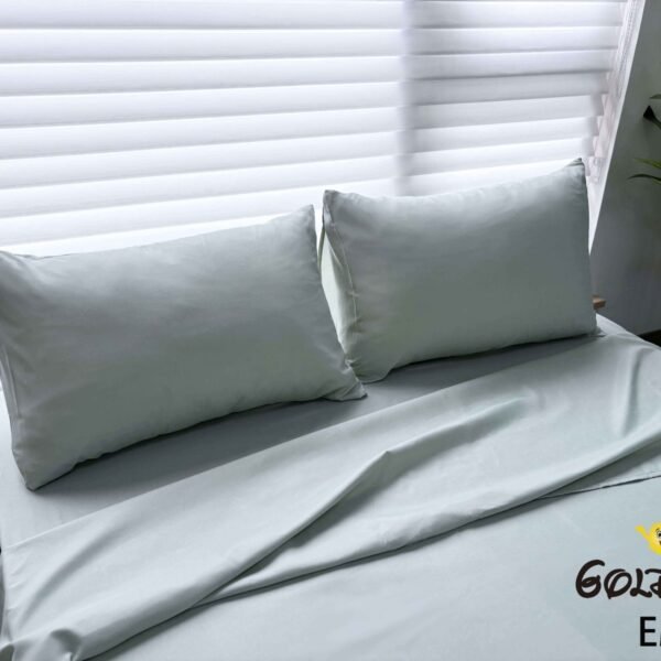 SET DE SABANAS 4 PIEZAS COLOR ENTERO ESTUCHE DE TELA (CAJA X 48 UNDS)