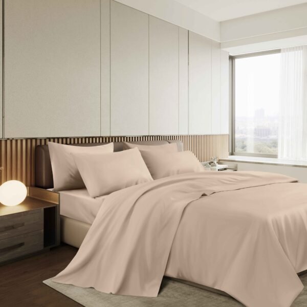 SET DE SABANAS 3 PIEZAS COLOR ENTERO ESTUCHE DE TELA (CAJA X 48 UNDS)