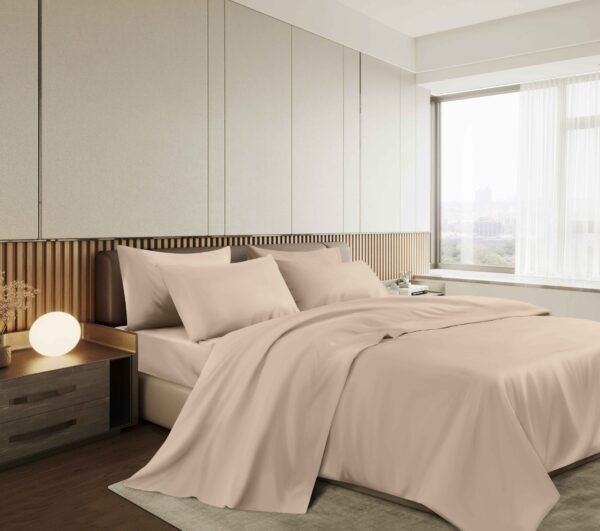 SET DE SABANAS 4 PIEZAS COLOR ENTERO ESTUCHE DE TELA (CAJA X 48 UNDS)