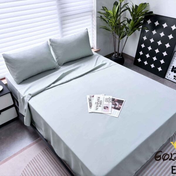 SET DE SABANAS 3 PIEZAS COLOR ENTERO ESTUCHE DE TELA (CAJA X 48 UNDS)