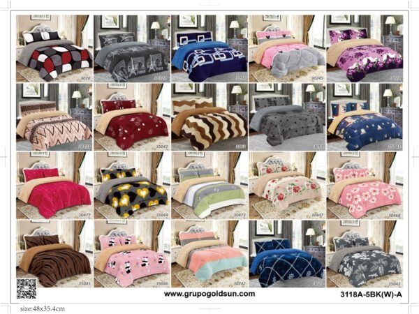 COBERTOR ACOLCHADO P/C 1 PIEZA 2 PLAZAS ESTAMPADO (FARDO X 20 UNDS)