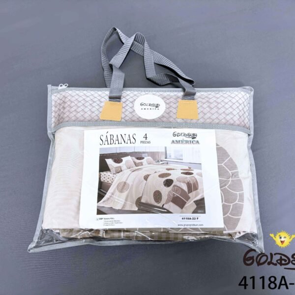 COBERTOR TELA CON TELA ACOLCHADO 5 PIEZAS 2 PLAZAS (FARDO X 20 UNDS)