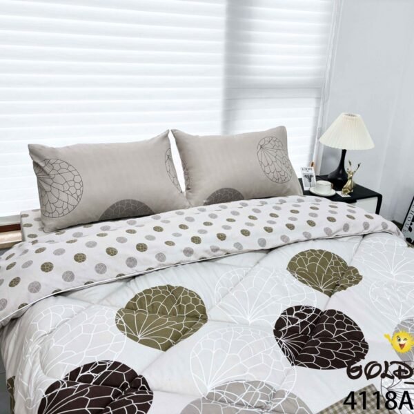 COBERTOR TELA CON TELA ACOLCHADO 5 PIEZAS 2 PLAZAS (FARDO X 20 UNDS)